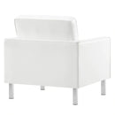 Loft Tufted Upholstered Faux Leather Armchair