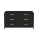 Ridgemont 6-Drawer Dresser in Black with Grain