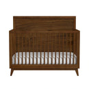 Malia Crib with High Headboard and Guardrail in Walnut