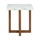 Morris End Table in Espresso W/White Marble Top (3A Packing)