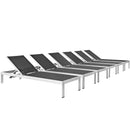 Shore Chaise Outdoor Patio Aluminum Set of 6