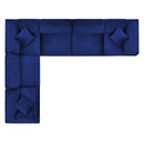 Commix Down Filled Overstuffed Performance Velvet 6-Piece Sectional Sofa