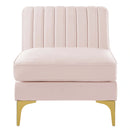 Triumph Channel Tufted Performance Velvet Armless Chair