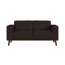 Destiny Loveseat with Wood Front in Pebble Brown