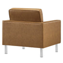 Loft Tufted Upholstered Faux Leather Armchair Set of 2