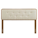 Collins Tufted King Fabric and Wood Headboard