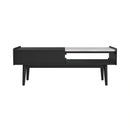 Lanette Coffee Table with White Marble and Lift-Top in Black