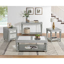 Avril Chairside Table with Power/USB in Silver