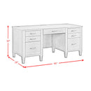 Portico Double Pedestal Desk with Power/USB in Brown Oak