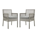 Aura Dining Armchair Outdoor Patio Wicker Rattan Set of 2