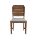 Glinda Side Chair with Light Grey Fabric in Brown (2 Per Carton)