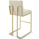 Privy Gold Stainless Steel Performance Velvet Bar Stool Set of 2