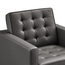 Loft Tufted Upholstered Faux Leather Armchair
