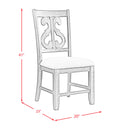 Stone 6PC Dining Set in Charcoal - Table, 4 Wooden Swril Back Side Chairs, & Pew Bench