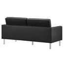 Loft Tufted Upholstered Faux Leather Loveseat