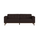 Destiny Sofa with Wood Front in Pebble Brown