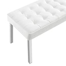 Loft Tufted Large Upholstered Faux Leather Bench