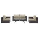 Convene 5 Piece Set Outdoor Patio with Fire Pit
