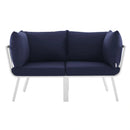 Riverside 2 Piece Outdoor Patio Aluminum Sectional Sofa Set
