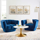 Entertain Vertical Channel Tufted Performance Velvet Armchair Set of 2