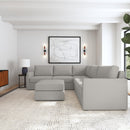 Flex 5-Seat Sectional with Standard Arm and Ottoman - Michael's Discount Furniture