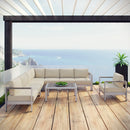 Shore 7 Piece Outdoor Patio Aluminum Sectional Sofa Set