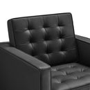 Loft Tufted Upholstered Faux Leather Armchair