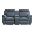 9301BUE-2 - Double Glider Reclining Love Seat with Center Console - Michael's Discount Furniture