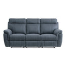 9301BUE-3 - Double Reclining Sofa with Center Drop-Down Cup Holders - Michael's Discount Furniture