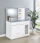 Flora Makeup Vanity Table with LED Mirror and Stool - Michael's Discount Furniture