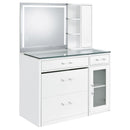 Flora Makeup Vanity Table with LED Mirror and Stool - Michael's Discount Furniture
