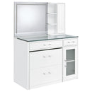 Flora Makeup Vanity Table with LED Mirror and Stool - Michael's Discount Furniture