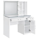 Flora Makeup Vanity Table with LED Mirror and Stool - Michael's Discount Furniture