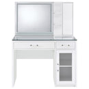 Flora Makeup Vanity Table with LED Mirror and Stool - Michael's Discount Furniture