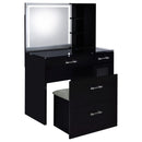 Flora Makeup Vanity Table with LED Mirror and Stool - Michael's Discount Furniture