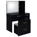 Flora Makeup Vanity Table with LED Mirror and Stool - Michael's Discount Furniture