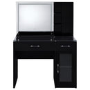 Flora Makeup Vanity Table with LED Mirror and Stool - Michael's Discount Furniture