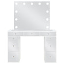 Regina Makeup Vanity Table with LED Mirror and Stool - Michael's Discount Furniture
