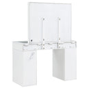 Regina Makeup Vanity Table with LED Mirror and Stool - Michael's Discount Furniture