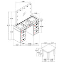 Regina Makeup Vanity Table with LED Mirror and Stool - Michael's Discount Furniture