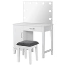Elijah Makeup Vanity Table with LED Mirror and Stool - Michael's Discount Furniture