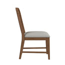 Glinda Side Chair with Light Grey Fabric in Brown (2 Per Carton)