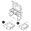 Umbridge Makeup Vanity Table with LED Mirror - Michael's Discount Furniture