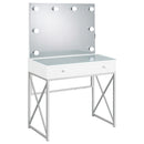 Eliza Makeup Vanity Table with LED Mirror and Stool - Michael's Discount Furniture