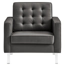 Loft Tufted Upholstered Faux Leather Armchair