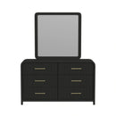 Ridgemont Dresser and Mirror Set in Black with Grain
