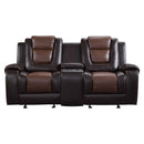9470BR-2 - Double Glider Reclining Love Seat with Center Console - Michael's Discount Furniture