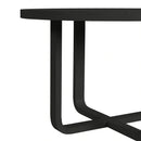Ridgemont Standard Height Dining Set in Black with Grain-Table and Four Grey Fabric Chairs