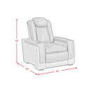 Lantana Power Motion Recliner with Power Headrest, Led, wireless charger and Cup holder in Rocky Cement/Charcoal