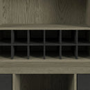 Jemma Buffet and Hutch with Light in Grey and Dark Espresso